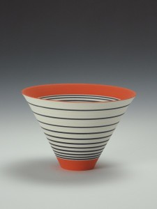 'Pulse 01', white earthenware, underglaze colour, matt glaze © Sara Moorhouse