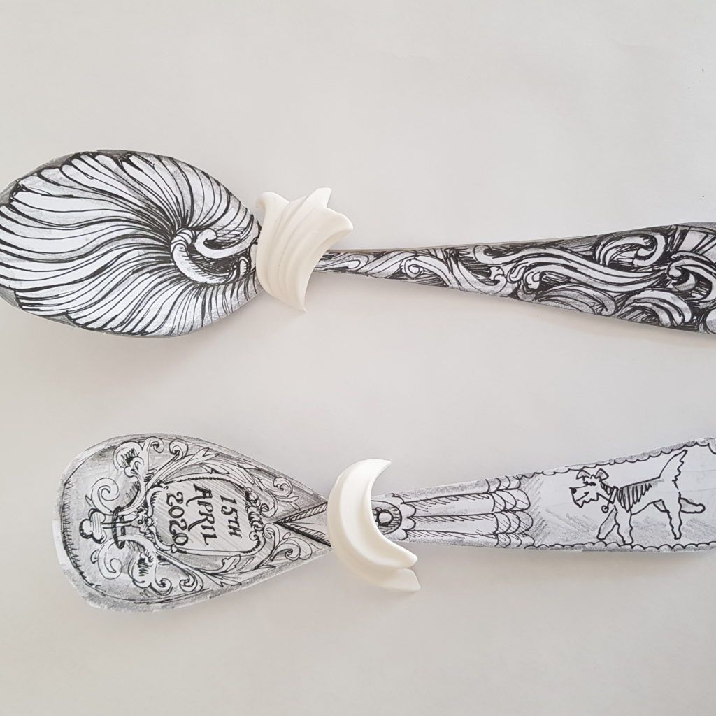 Ceramic spoons inspired by spoons in the Holburne Museum collection