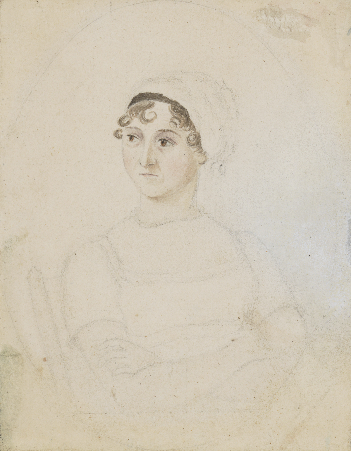 Jane Austen, by Cassandra Austen, circa 1810 © National Portrait Gallery, London