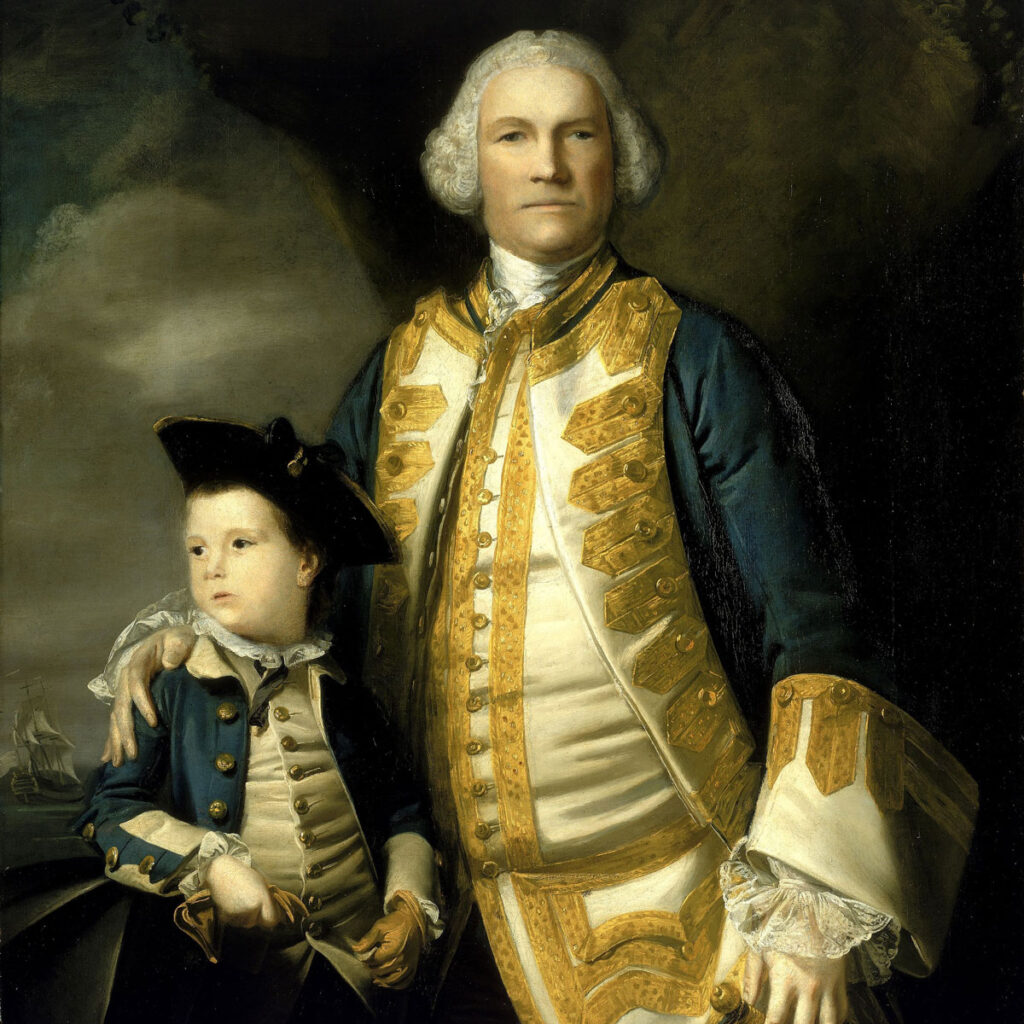 Portrait of Admiral Holburne and his son Francis, later Sir Francis Holburne, 4th Baronet By Joshua Reynolds (1723-92), oil on canvas, 1756 Royal Museums Greenwich, BHC2767